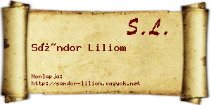Sándor Liliom névjegykártya